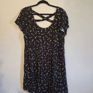 Torrid Black Mini Dress with Colorful Arrow Pattern